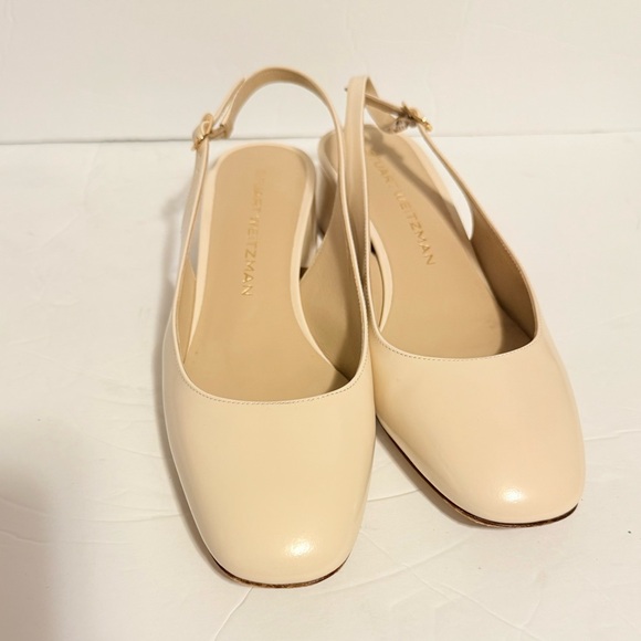 Stuart Weitzman Tia 75 Slingback Pumps Liquid Metallic Nude - Picture 5 of 10